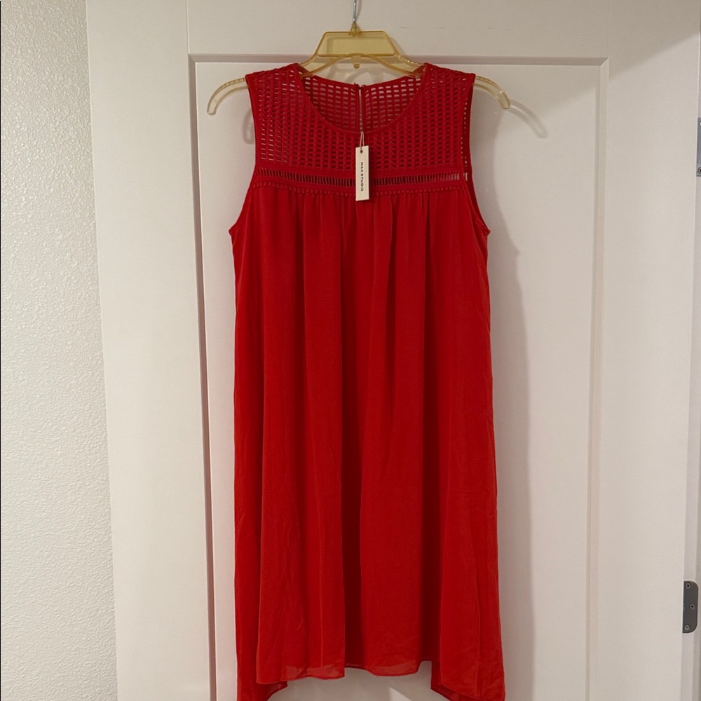🌺 Max Studio Sleeveless Red Dress – Size XS (Brand New with Tag)